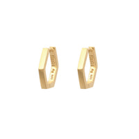 float Hexagon Ohrring Gold
