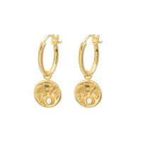 boucle d'oreille perle corail float or