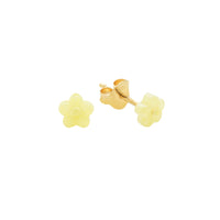 Boucles d'Oreilles Fleur Flottante Or - Jaune
