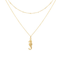 float Seepferdchen Halskette Gold